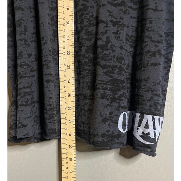 Outlaw Swager XXL Tank Gray Burnout Sheer Racerback Bull Longhorn Country USA - Picture 4 of 9